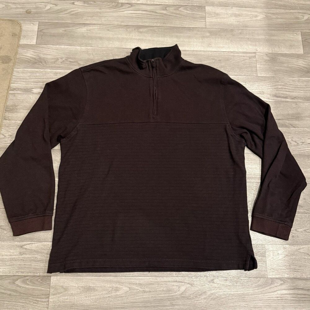 Van Heusen Flex Men's Burgundy Over-head Sweater w/ Zipper Size XXL